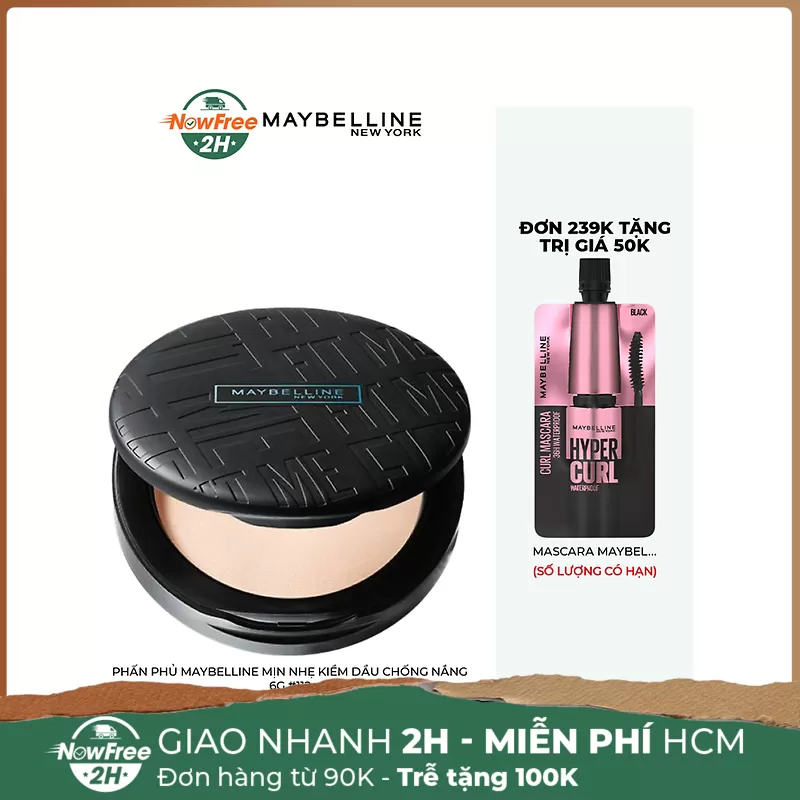 Phấn Phủ Maybelline Mịn Nhẹ Kiềm Dầu Chống Nắng 6g #112