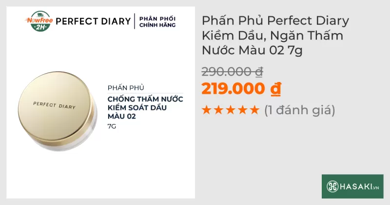 Phấn Phủ Perfect Diary Kiềm Dầu, Ngăn Thấm Nước Màu 02 7g