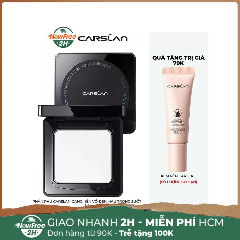 Phấn Phủ Carslan Dạng Nén Vỏ Đen Màu Trong Suốt 8g