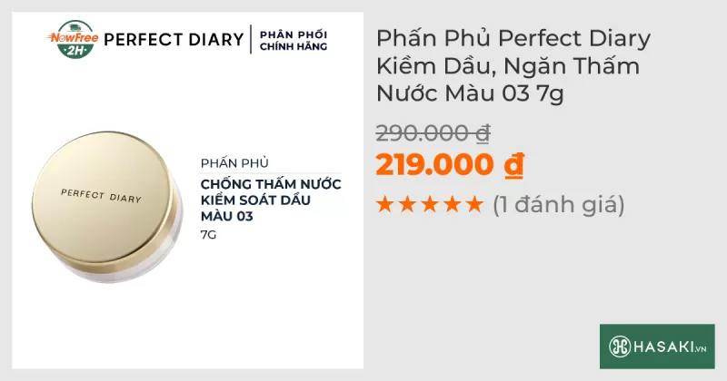 Phấn Phủ Perfect Diary Kiềm Dầu, Ngăn Thấm Nước Màu 03 7g