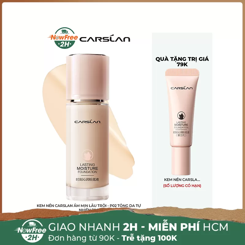 Kem Nền Carslan Ẩm Mịn Lâu Trôi - P02 Tông Da Tự Nhiên 30g