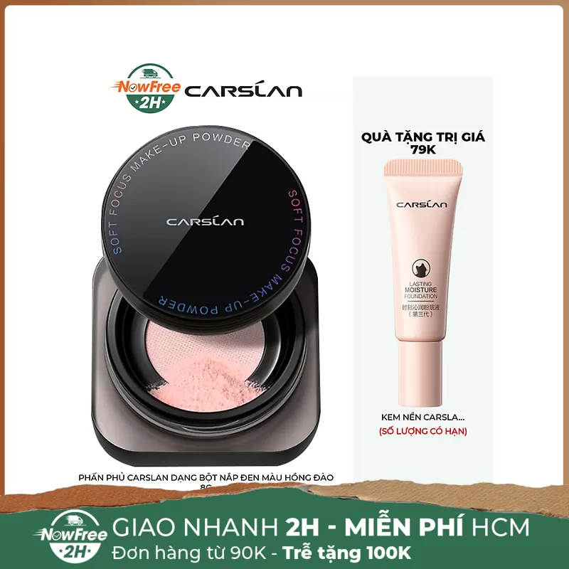 Phấn Phủ Carslan Dạng Bột Nắp Đen Màu Hồng Đào 8g