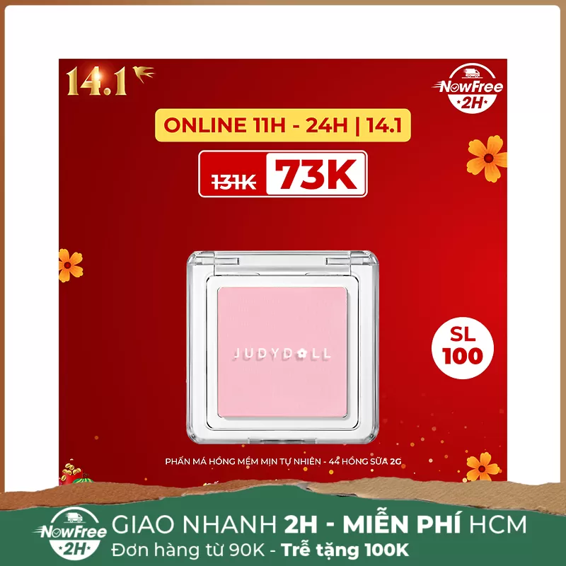 Phấn Má Hồng Judydoll Mềm Mịn Tự Nhiên - 44 Hồng Sữa 2g