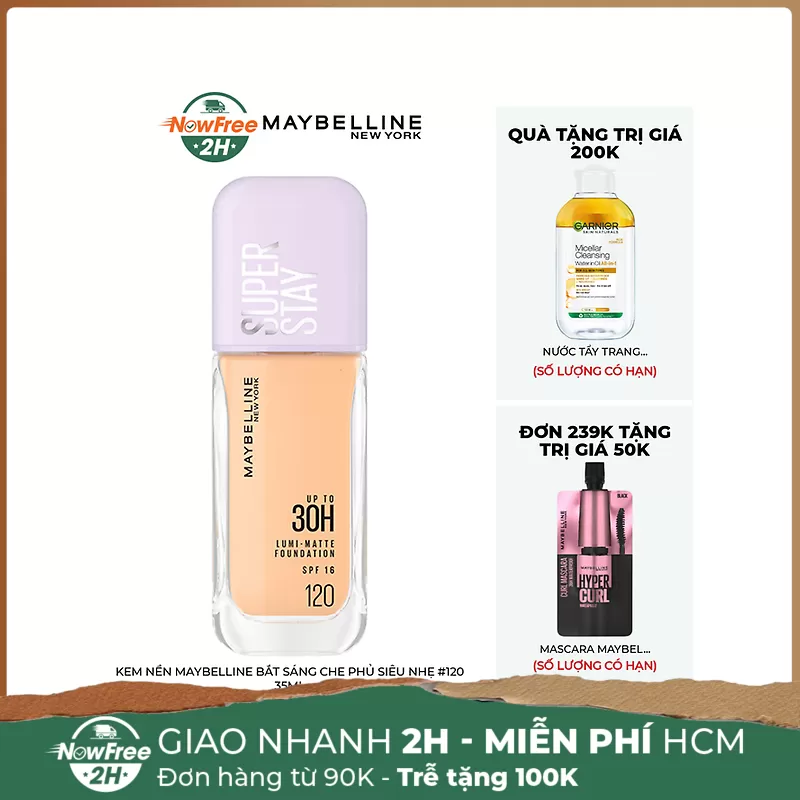 Kem Nền Maybelline Bắt Sáng Che Phủ Siêu Nhẹ #120 35ml