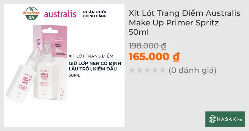 Xịt Lót Trang Điểm Australis Make Up Primer Spritz 50ml