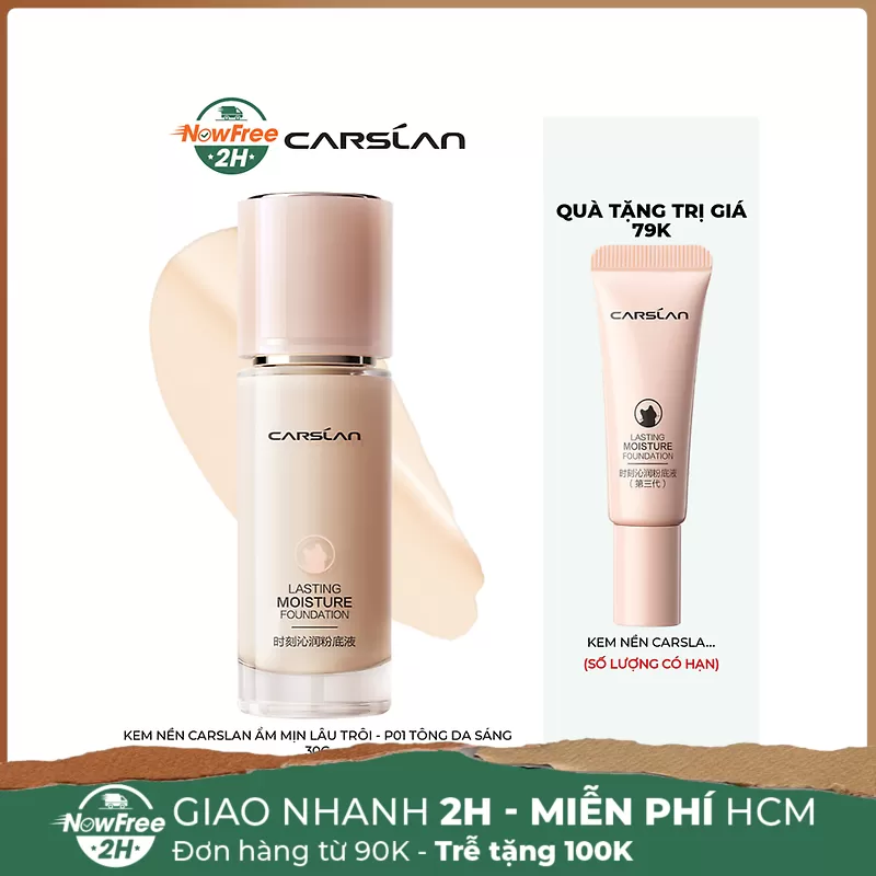 Kem Nền Carslan Ẩm Mịn Lâu Trôi - P01 Tông Da Sáng 30g