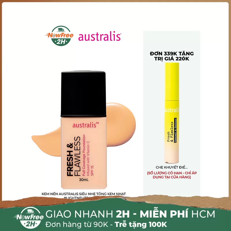 Kem Nền Australis Siêu Nhẹ Tông Kem Nhạt #LightNeutral 30ml