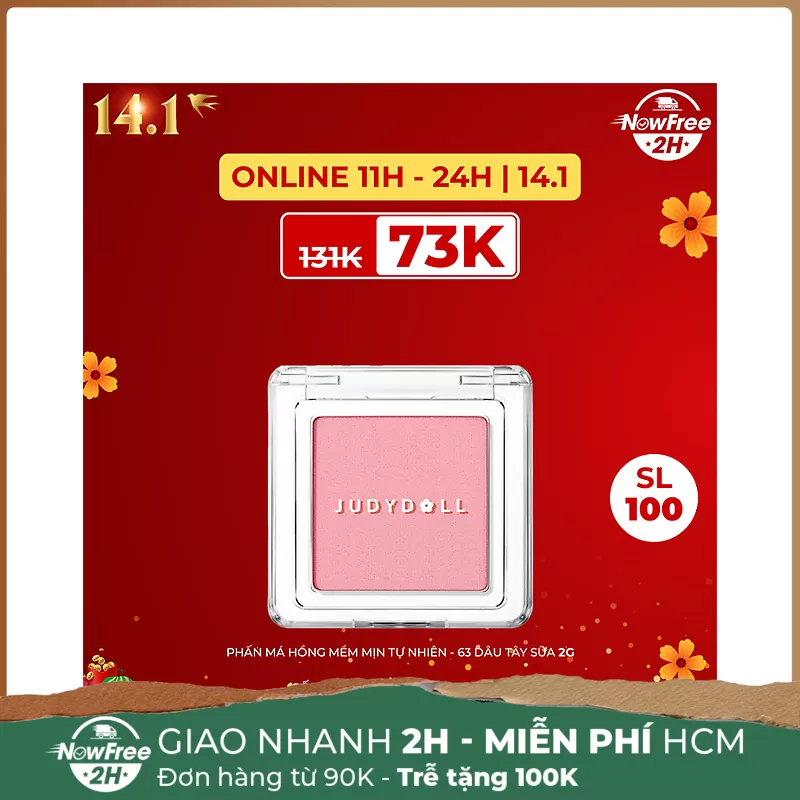 Phấn Má Hồng Judydoll Mềm Mịn Tự Nhiên - 63 Dâu Tây Sữa 2g