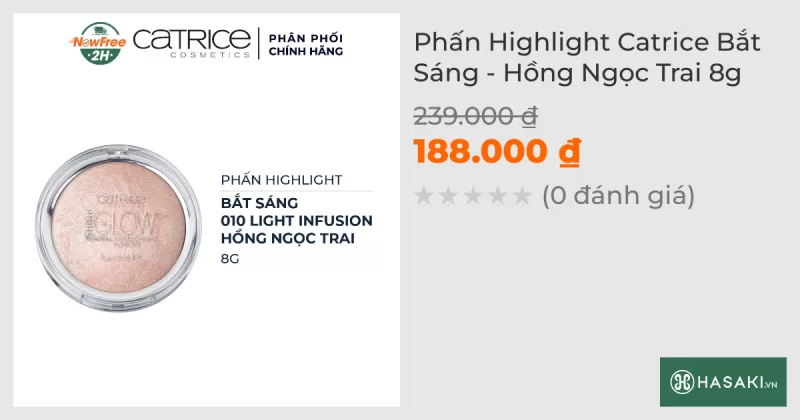 Phấn Highlight Catrice Bắt Sáng - Hồng Ngọc Trai 8g