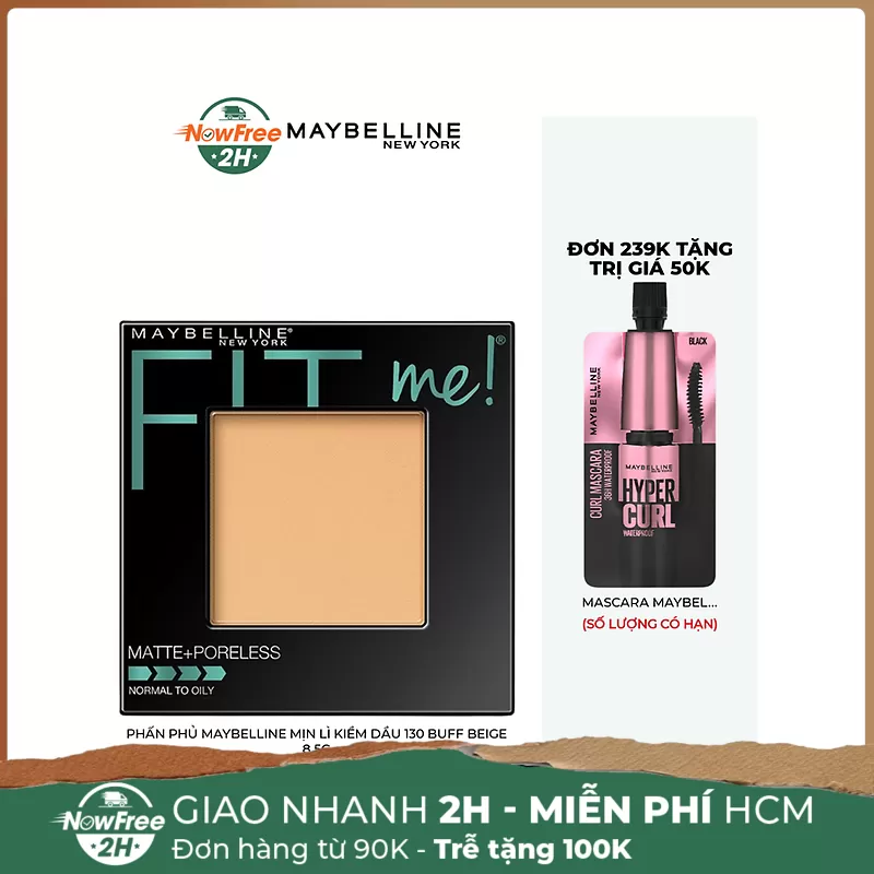 Phấn Phủ Maybelline Mịn Lì Kiềm Dầu 130 Buff Beige 8.5g