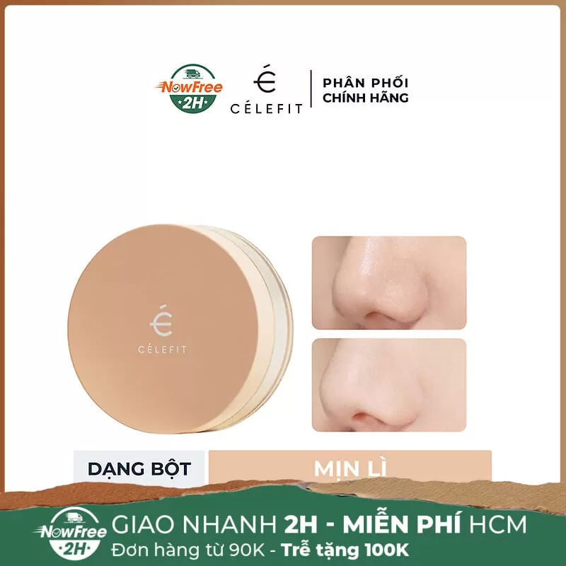 Phấn Phủ Celefit Dạng Bột Mỏng Nhẹ Kiềm Dầu Mịn Lì 12g