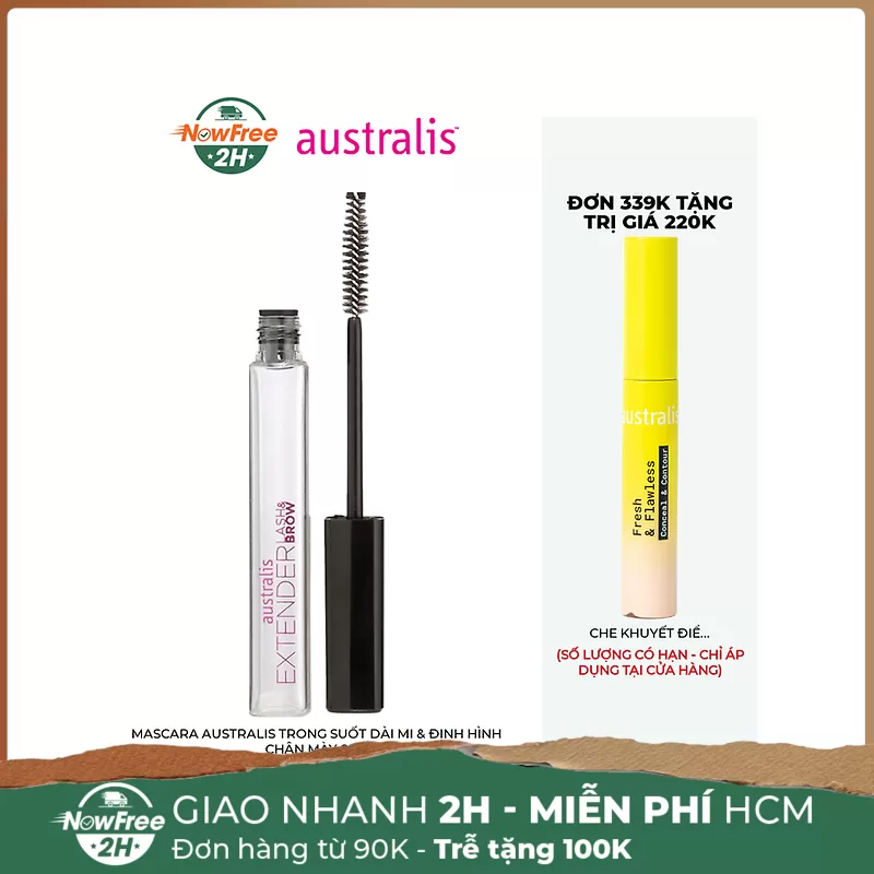 Mascara Australis Trong Suốt Dài Mi & Định Hình Chân Mày 8ml