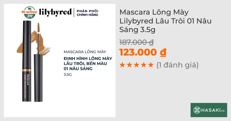 Mascara Lông Mày Lilybyred Lâu Trôi 01 Nâu Sáng 3.5g