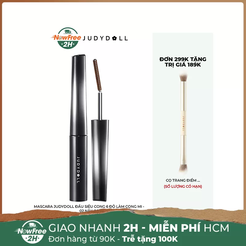 Mascara Judydoll Đầu Siêu Cong 6 Độ Làm Cong Mi - 02 Nâu 2g