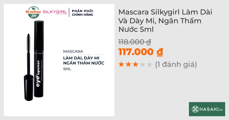 Mascara Silkygirl Làm Dài Và Dày Mi, Ngăn Thấm Nước 5ml