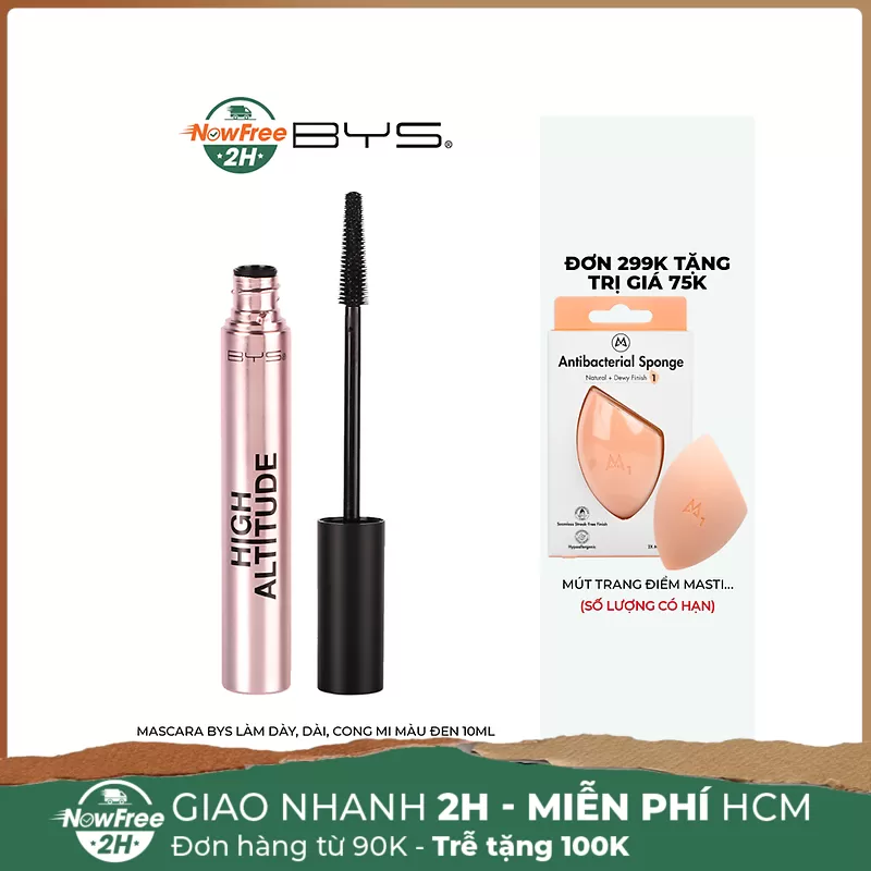 Mascara BYS Làm Dày, Dài, Cong Mi Màu Đen 10ml