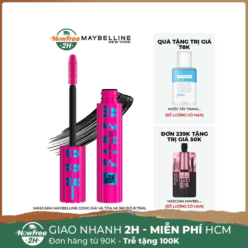 Mascara Maybelline Cong Dài Và Tỏa Mi 360 Độ 8.75ml