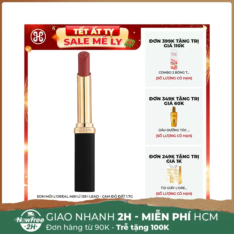 Son Môi L'Oreal Mịn Lì 129 I Lead - Cam Đỏ Đất 1.7g