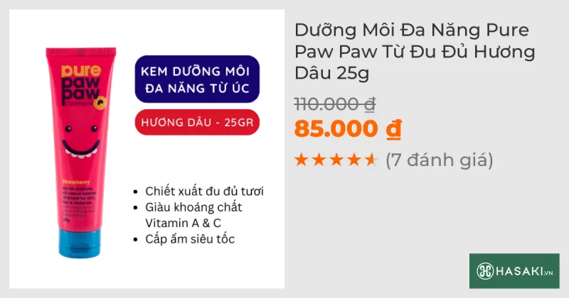 Dưỡng Môi Đa Năng Pure Paw Paw Từ Đu Đủ Hương Dâu 25g