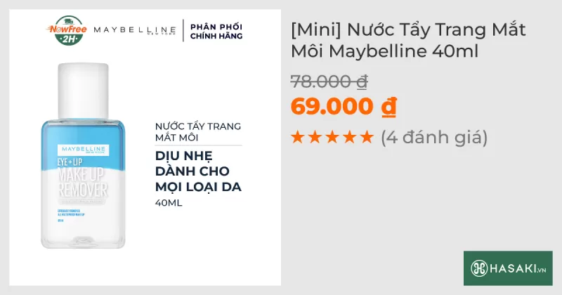 [Mini] Nước Tẩy Trang Mắt Môi Maybelline 40ml