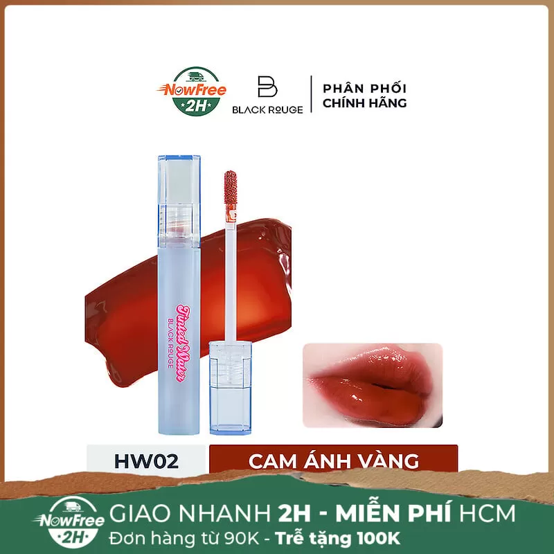 Son Bóng Black Rouge HW02 Casual Burnt - Cam Ánh Vàng 3.4g