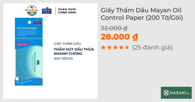 Giấy Thấm Dầu Mayan Oil Control Paper (200 Tờ/Gói)