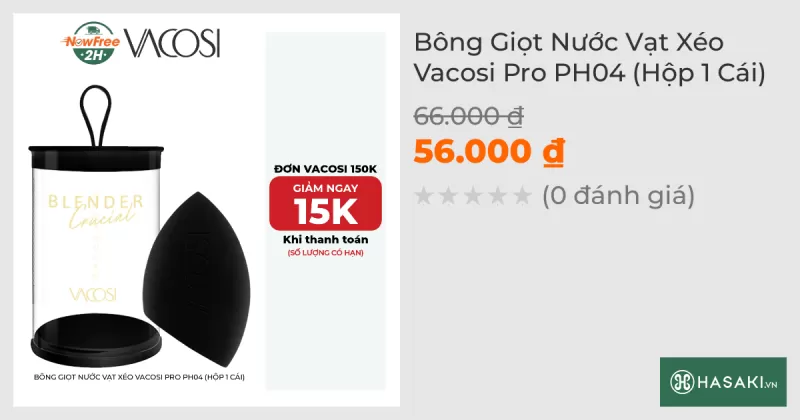 Bông Giọt Nước Vạt Xéo Vacosi Pro PH04 (Hộp 1 Cái)