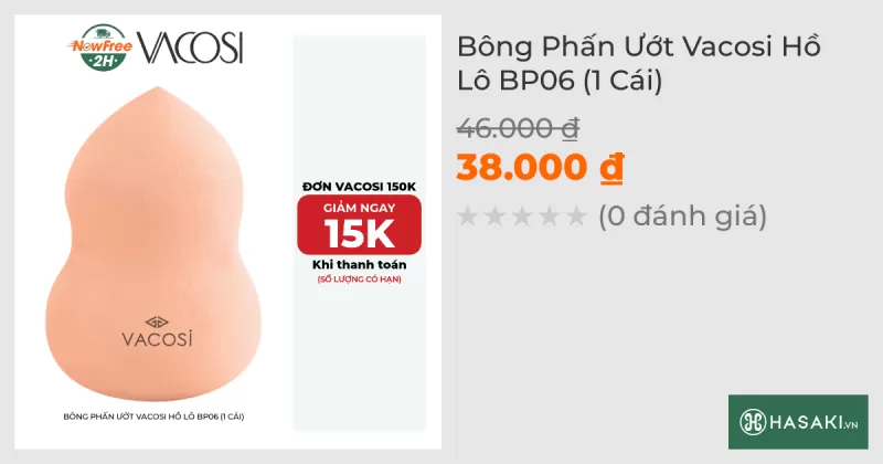 Bông Phấn Ướt Vacosi Hồ Lô BP06 (1 Cái)