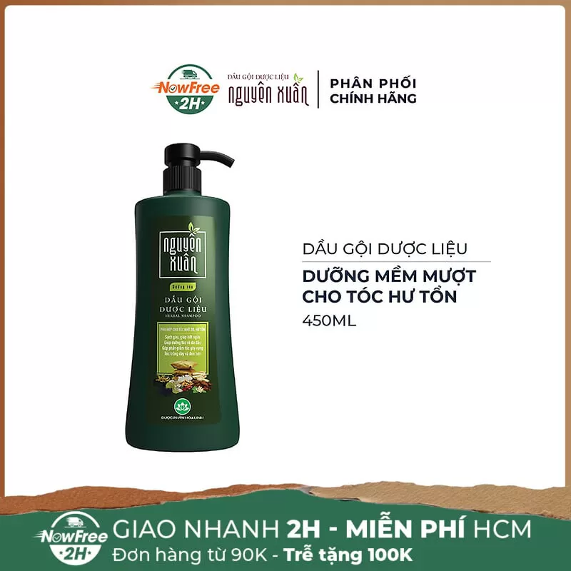 Dầu Gội Dược Liệu Nguyên Xuân Cho Tóc Hư Tổn 450ml