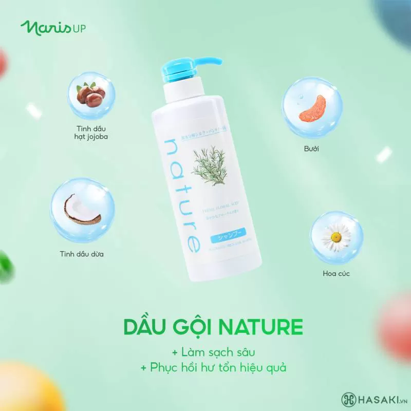 Dầu Gội Naris Nature Dịu Nhẹ Hương Hoa Tươi Mát 500ml