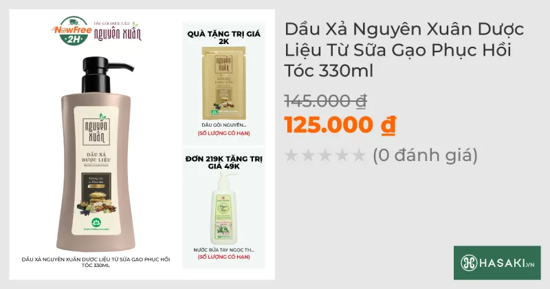 Dầu Xả Nguyên Xuân Dược Liệu Từ Sữa Gạo Phục Hồi Tóc 300ml