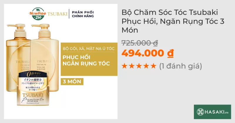 Bộ Chăm Sóc Tóc Tsubaki Phục Hồi, Ngăn Rụng Tóc 3 Món