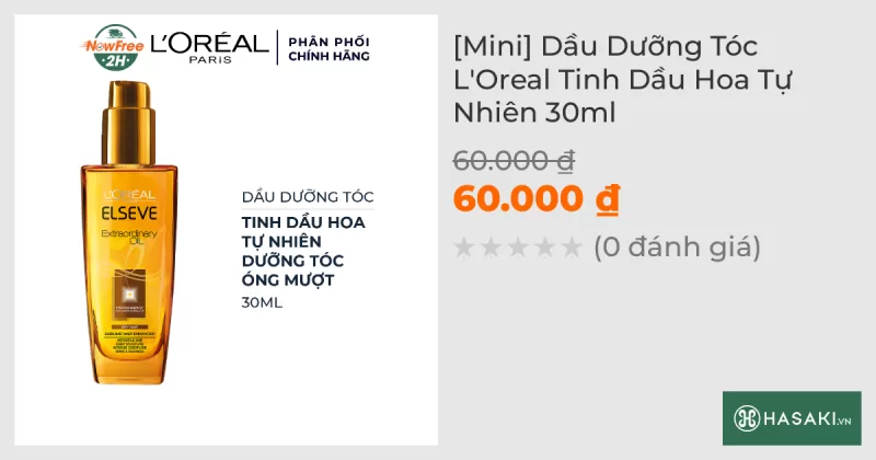 [Mini] Dầu Dưỡng Tóc L'Oreal Tinh Dầu Hoa Tự Nhiên 30ml