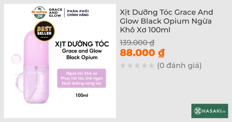 Xịt Dưỡng Tóc Grace And Glow Black Opium Ngừa Khô Xơ 100ml