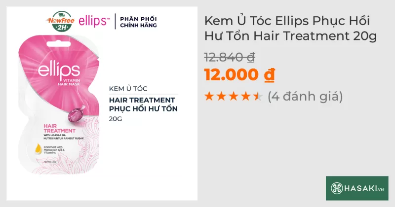 Kem Ủ Tóc Ellips Phục Hồi Hư Tổn Hair Treatment 20g