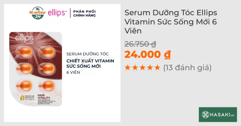 Serum Dưỡng Tóc Ellips Vitamin Sức Sống Mới 6 Viên