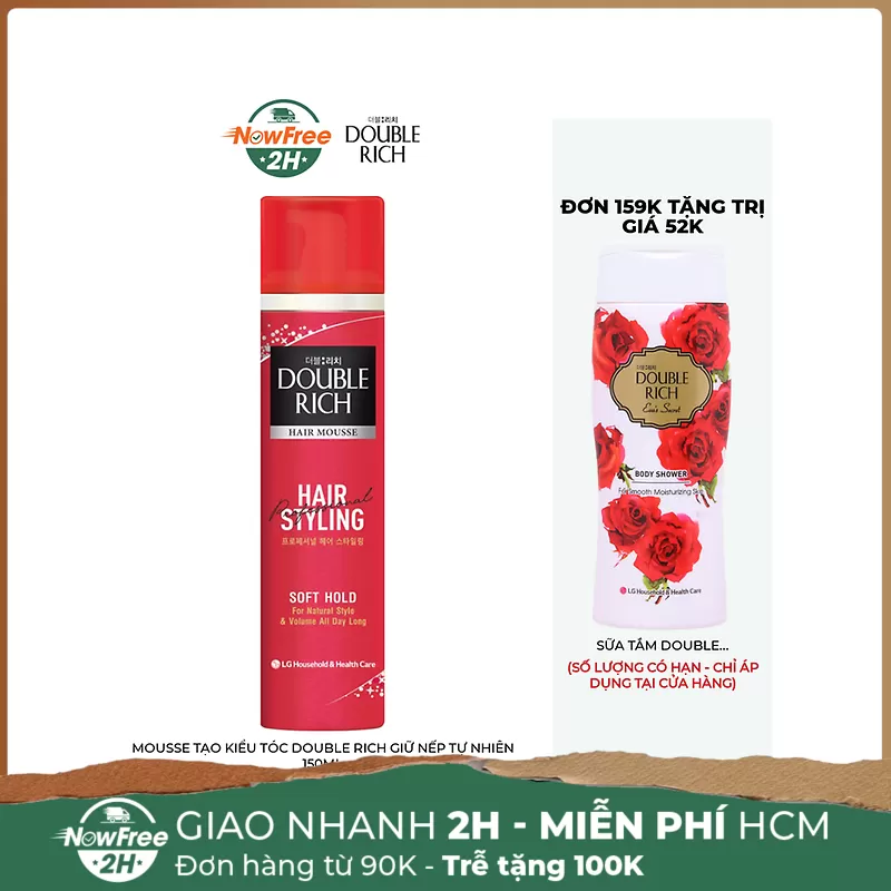 Mousse Tạo Kiểu Tóc Double Rich Giữ Nếp Tự Nhiên 150ml