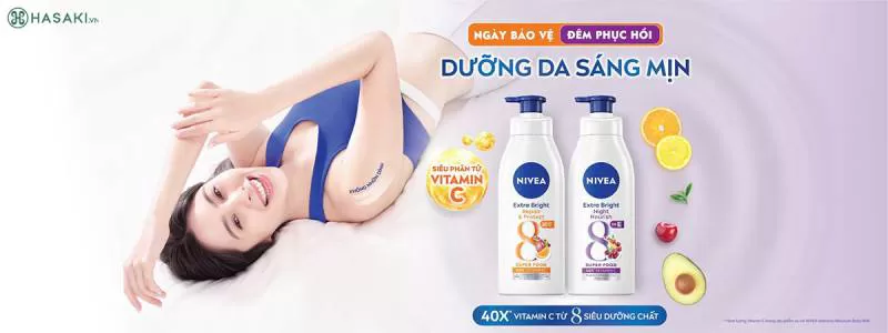 Sữa Dưỡng Thể Nivea Sáng Da Ban Đêm Từ 8 Super Food 350ml