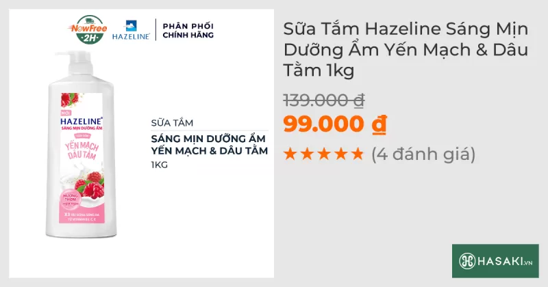 Sữa Tắm Hazeline Sáng Mịn Dưỡng Ẩm Yến Mạch & Dâu Tằm 1kg