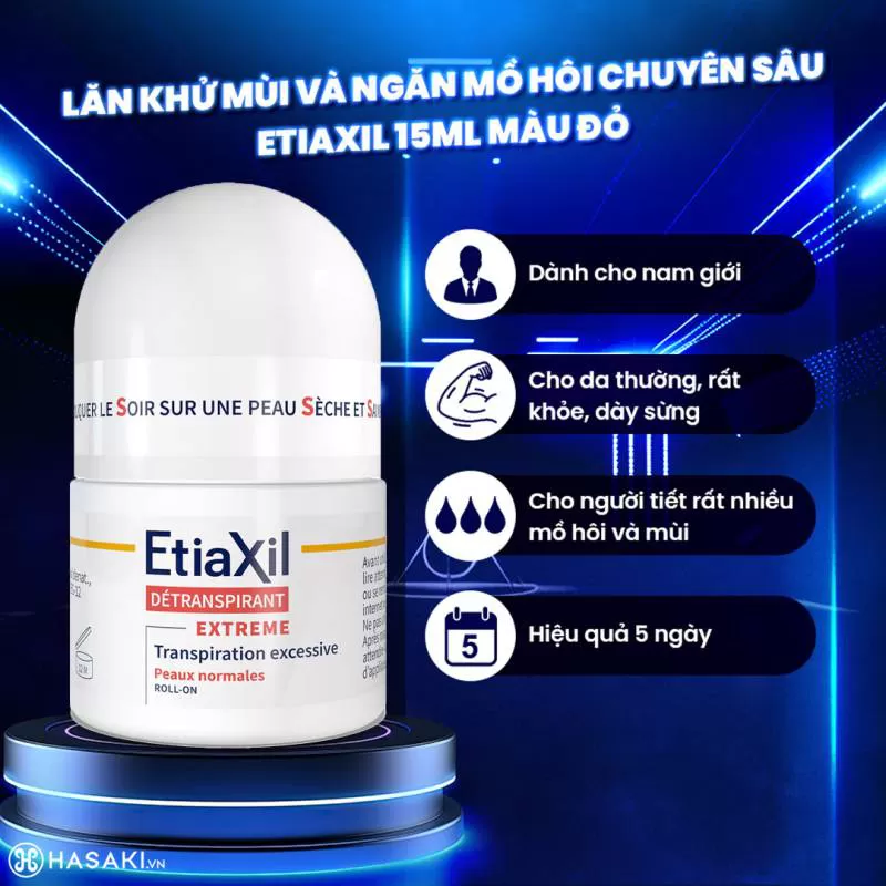 Lăn Khử Mùi EtiaXil Nhãn Đỏ Dành Cho Da Khoẻ 15ml