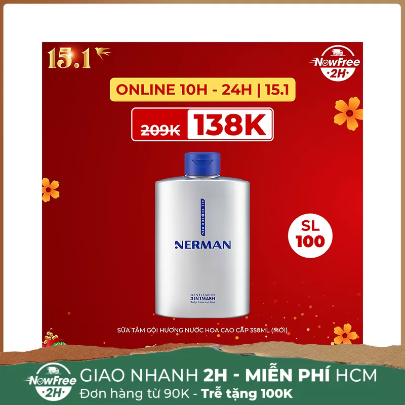 Sữa Tắm Gội Nerman Hương Nước Hoa Cao Cấp 350ml (Mới)