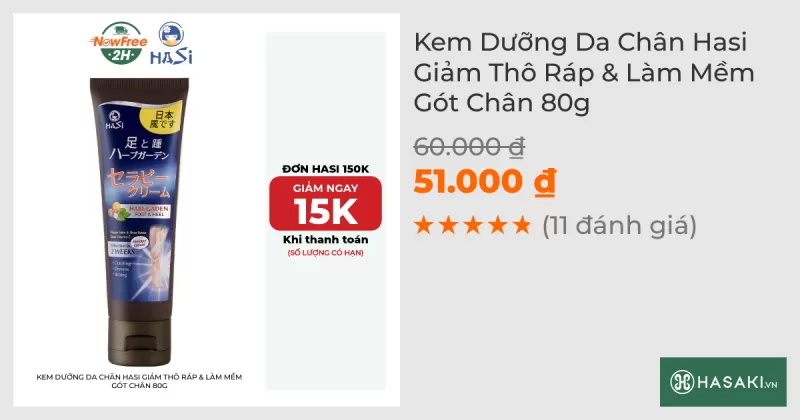 Kem Dưỡng Da Chân Hasi Giảm Thô Ráp & Làm Mềm Gót Chân 80g