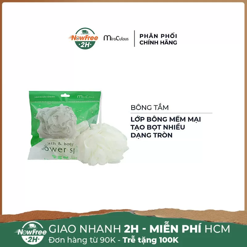 Bông Tắm MiraCulous Tròn Cao Cấp - D312