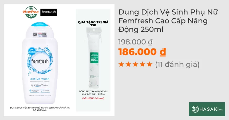 Dung Dịch Vệ Sinh Phụ Nữ Femfresh Cao Cấp Năng Động 250ml