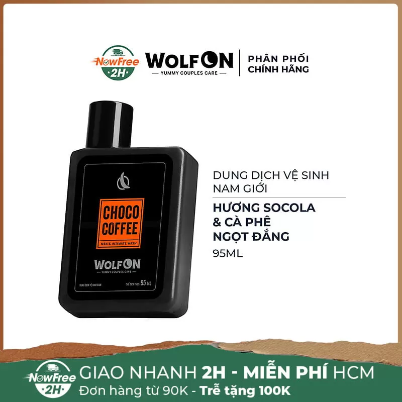 Dung Dịch Vệ Sinh Nam Giới Wolf On Hương Socola Cà Phê 95ml