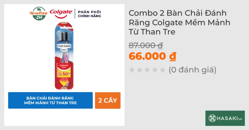 Bộ 2 Bàn Chải Đánh Răng Colgate Mềm Mảnh Từ Than Tre