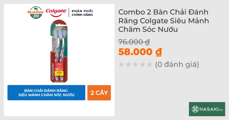 Bộ 2 Bàn Chải Đánh Răng Colgate Siêu Mảnh Chăm Sóc Nướu