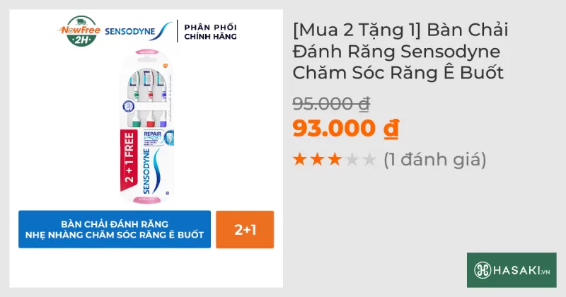 Bộ 3 Bàn Chải Đánh Răng Sensodyne Chăm Sóc Răng Ê Buốt