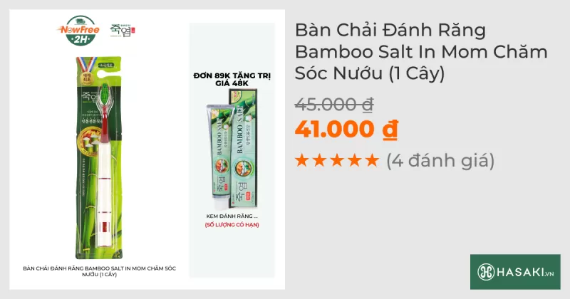 Bàn Chải Đánh Răng Bamboo Salt In Mom Chăm Sóc Nướu (1 Cây)