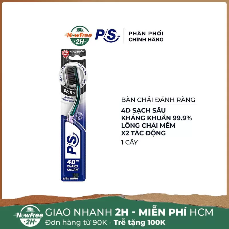 Bàn Chải Đánh Răng P/S 4D Kháng Khuẩn (1 Cây)